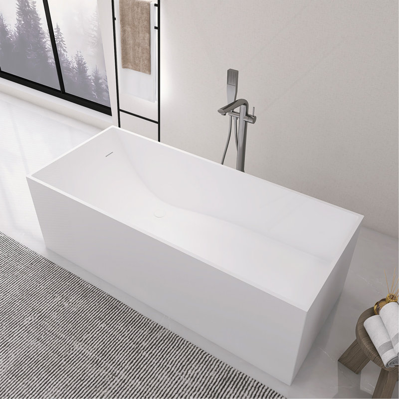 66.9 Inch Freestanding Solid Surface Soaking Bathtub For Bathroom