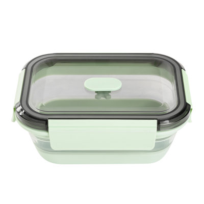 Restaurantware-Fresh Hero 27.2 Ounce Storage Containers, 1 Durable Airtight Food Containers - Microwavable, Freezable, Green Plastic, Collapsible, Dishwashable, With Vented Lids