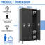 Metal Storage Locker With Modern And Functional Design - Home Gym Office Garage, Black 3 Door Lockers For Different Uses