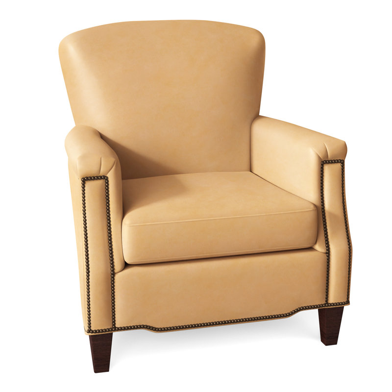 Vincent Armchair, Natural, Mahogany, Anilina Hunter Genuine Leather