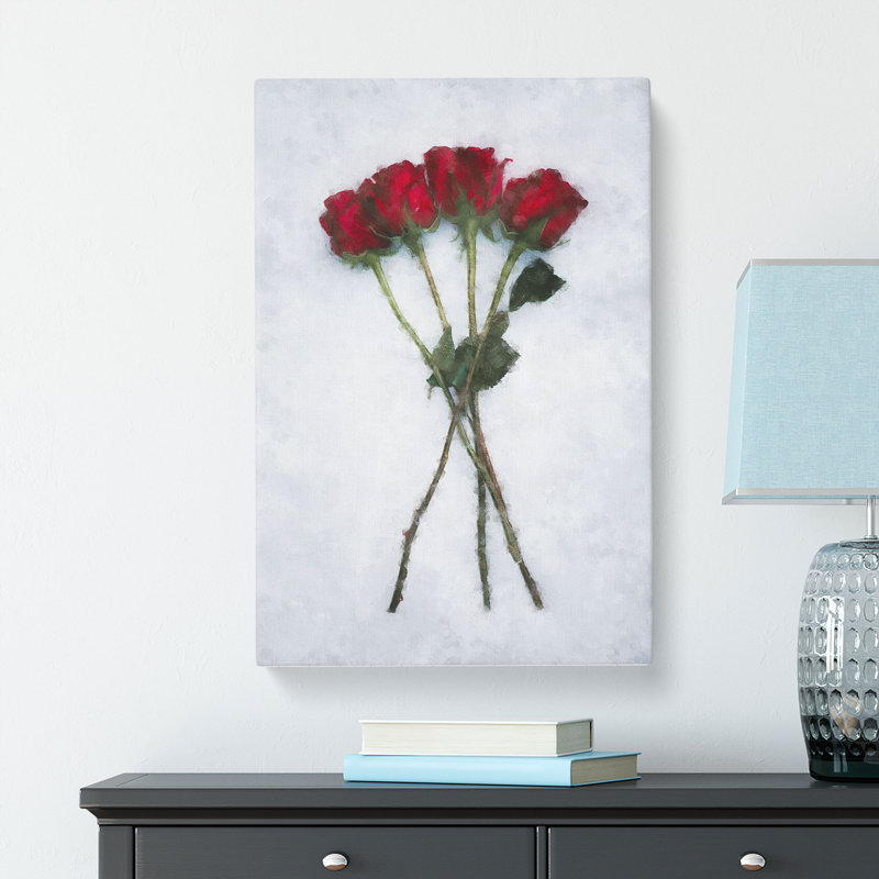 Bunch Of Red Roses - Wrapped Canvas Painting, 76cm H x 50cm W x 3cm D