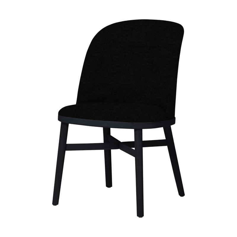 Bund Upholstered Dining Chair, Canvas Natural, Black Oak
