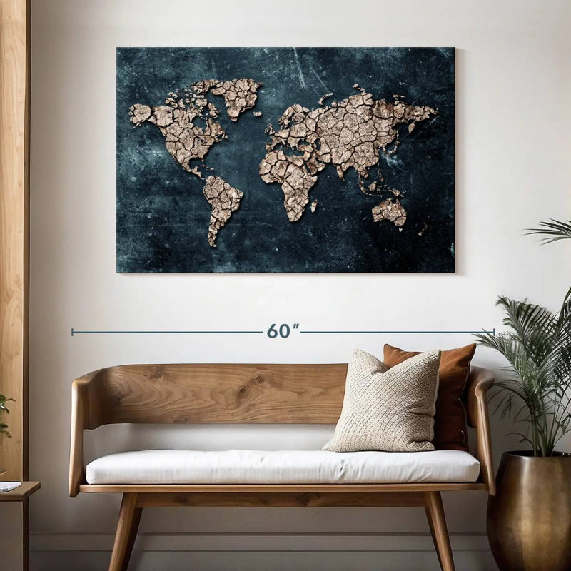 Carte du monde Aliaz, H 32 po x l 48 po