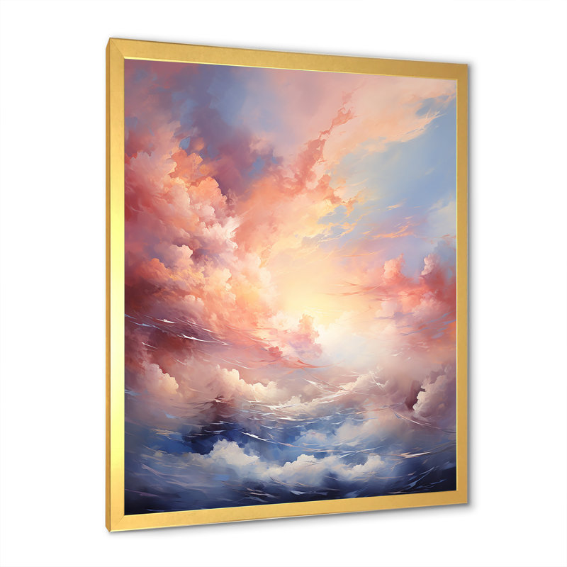 Atmosphère mystique du ciel sur toile, H 44 po x l 34 po x P 1,5 po, Cadre doré simple