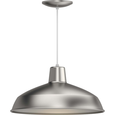  Luminaire suspendu de style campagnard à 1 lumière en nickel brossé