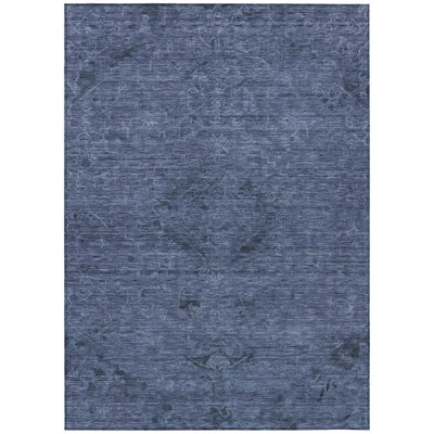 Machine Washable Indoor/Outdoor Segin ACN1111 Navy