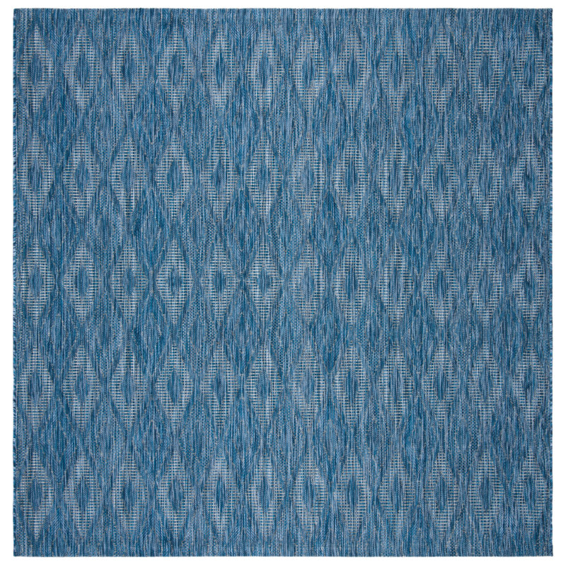 Tapis d'intérieur / extérieur à motif géométrique Courtyard Performance, Carré 5 pi 3 po