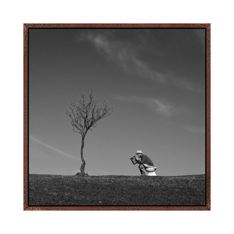 Inspiration by Carlo Ferrara - Print on Canvas, 45.72 cm H x 45.72 cm W, Classic Brown Wood Framed