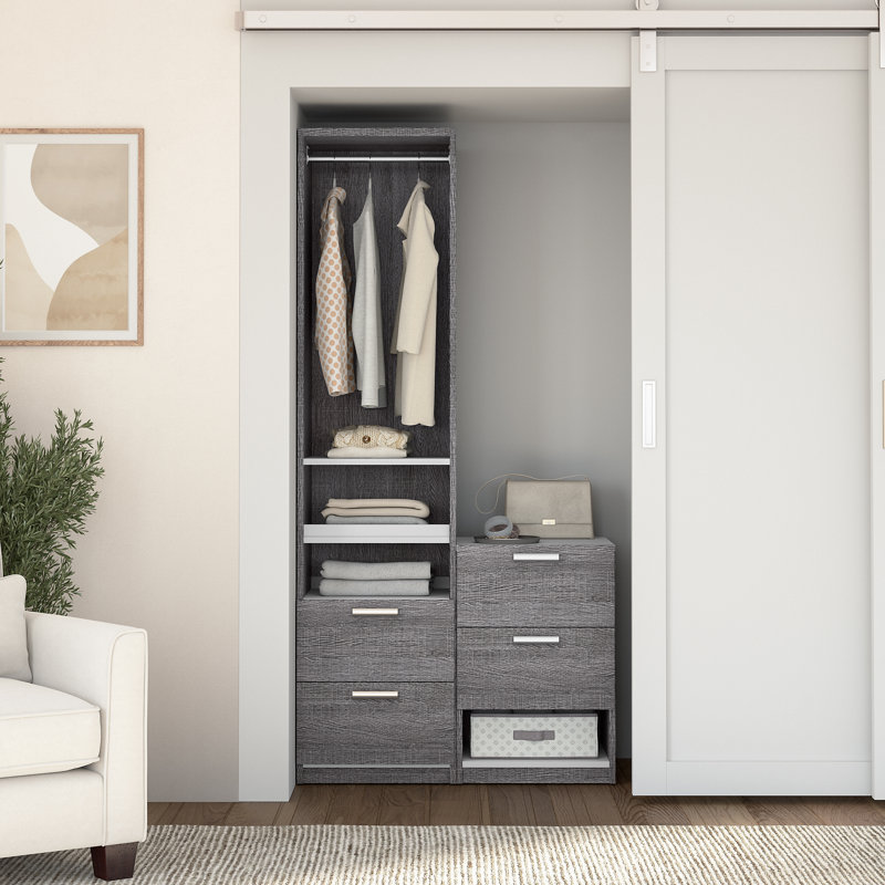 Ensembles de rangement pour garde-robe l 39 po Osterman, Écorce gris