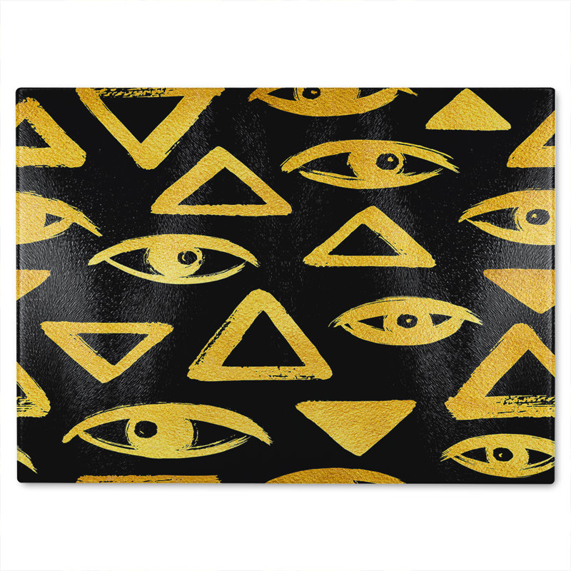 Eyes & Pyramids Glass Chopping Board