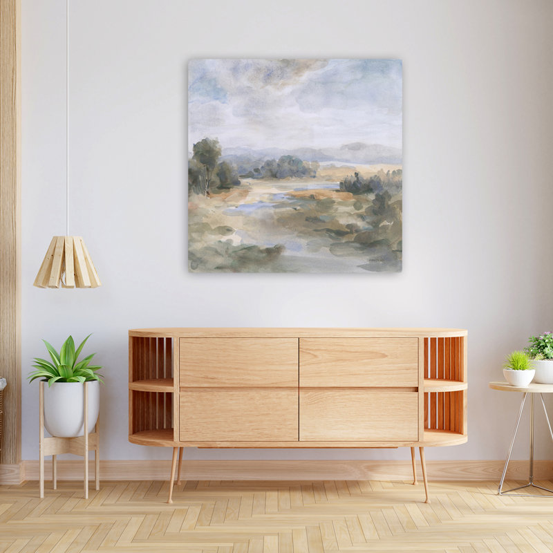River Afternoon Contemporary Art, 36" H x 36" W