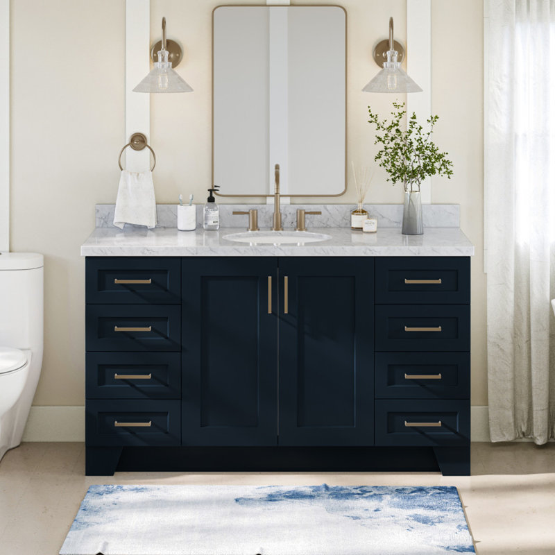 ARIEL TAYLOR 61 IN RECTANGLE SINK VANITY, Oval, Midnight Blue