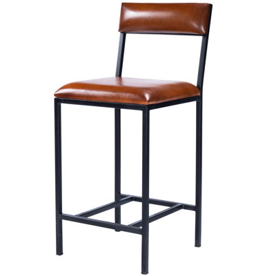 Lazarus Leather & Metal Bar & Counter Stool