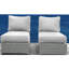 Chaise de jardin moderne avec coussins gris à motifs - Résistante à la rouille et à l'eau, entièrement assemblée, coussins imperméables, couleurs assorties
