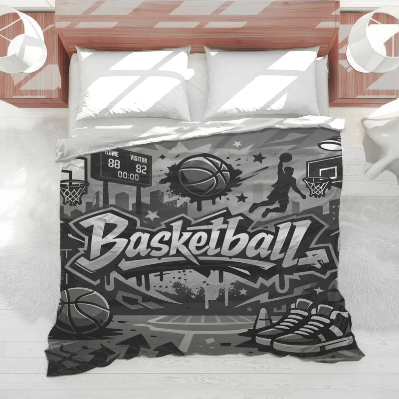 Édredon Basketball Graffiti Art, Twin Extra Long