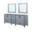 Meuble-lavabo double gris foncé 84 po X P 22 po D et l 34 po Miroirs-117984731