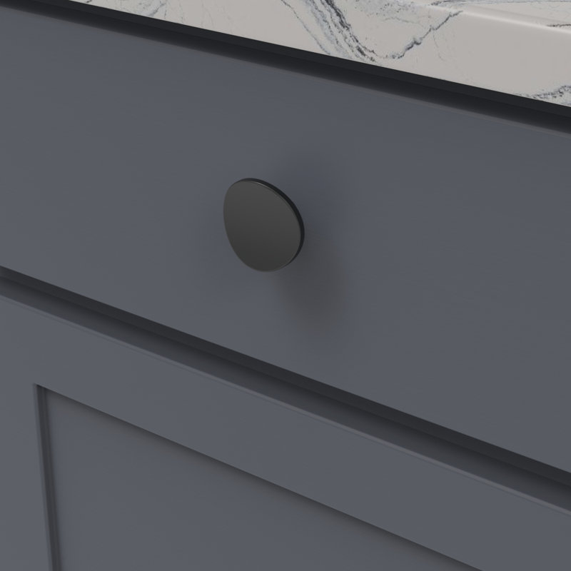 Vale Collection Knob, Matte Black, 1 3/4''