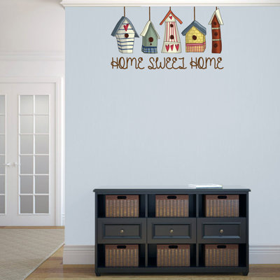Home Sweet Home Bird Houses Printed Wall D&eacute;cor