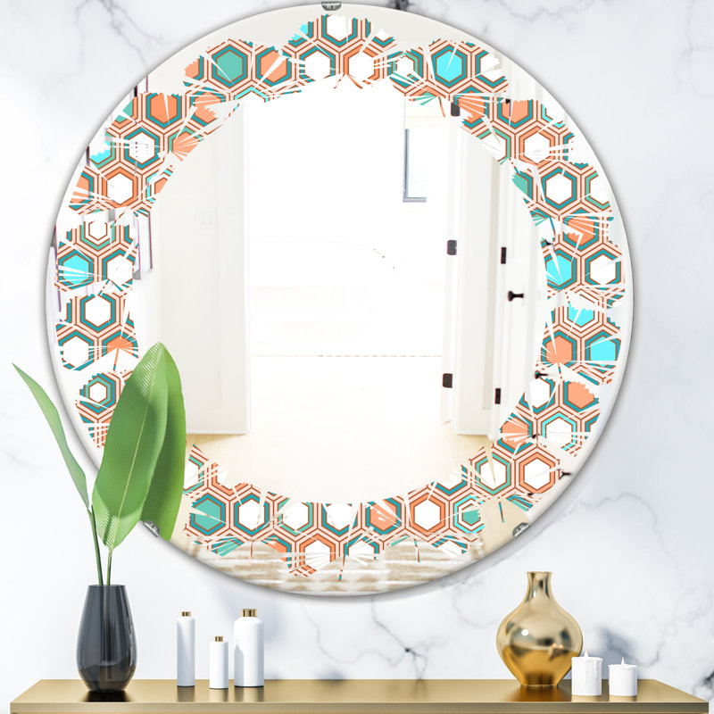 Miroir mural Leaves Hexagon III, H 31,5 po x l po