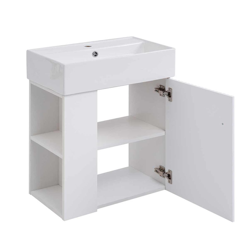 Meuble-lavabo flottant moderne 21,6 pouces avec lavabo en céramique