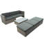 Ensemble de meubles de patio, canapé de patio en osier 5 pièces avec coussins, repose-pieds et table basse à plateau relevable