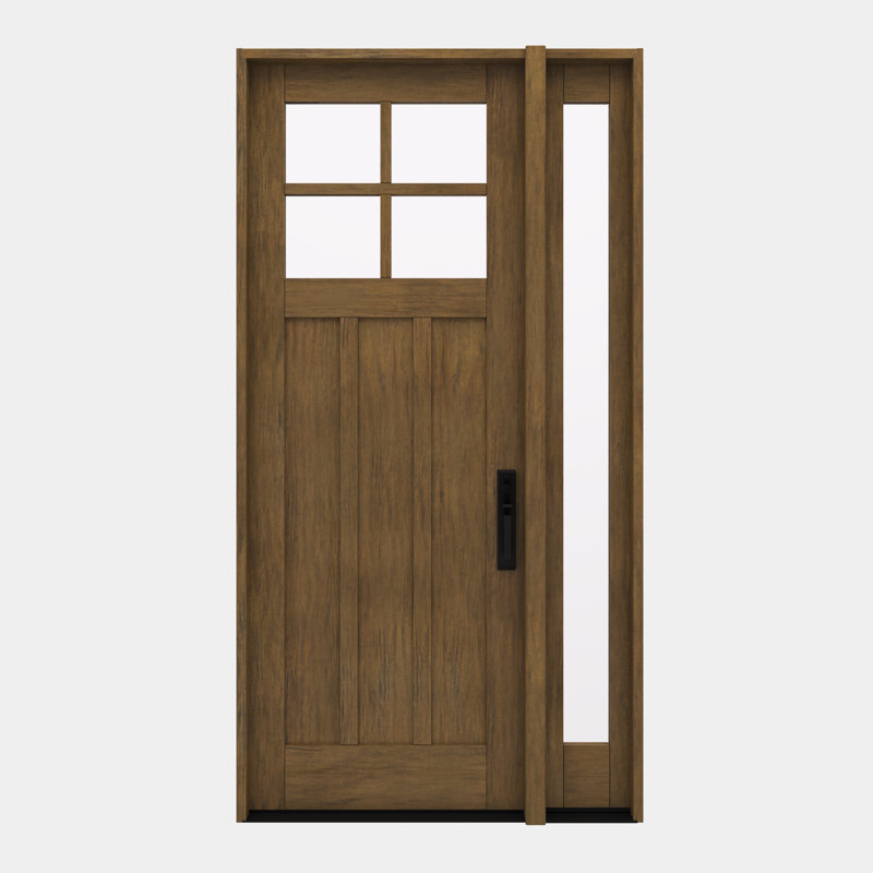 CRF-P3G4-SW-96 | 96 po porte simple, 1 x extérieur pré-suspendu RTA, 3 panneaux SDL, bois d'acajou brut