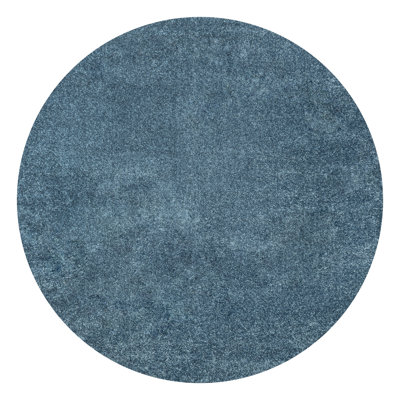 Asalah Solid Low-Pile Turquoise Rug