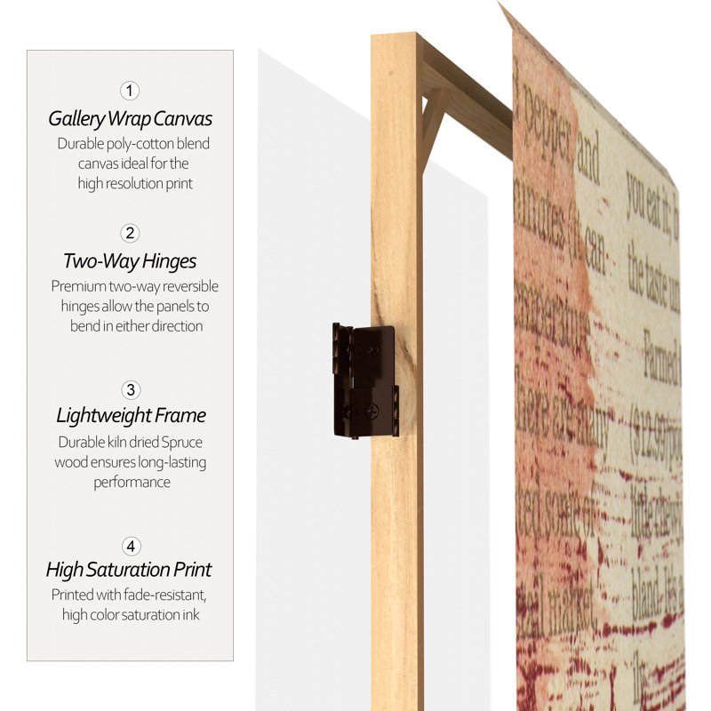 47.25'' 3 - Panel Folding Room Divider, Yesterday