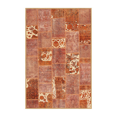 Tapis de zone crème/brun contemporain