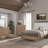 Queen Upholstered And Strap Panel Bed With Latte Finish, Faux Leather Strapping, And Softer Modern Design For Elegant Bedrooms.-320980311