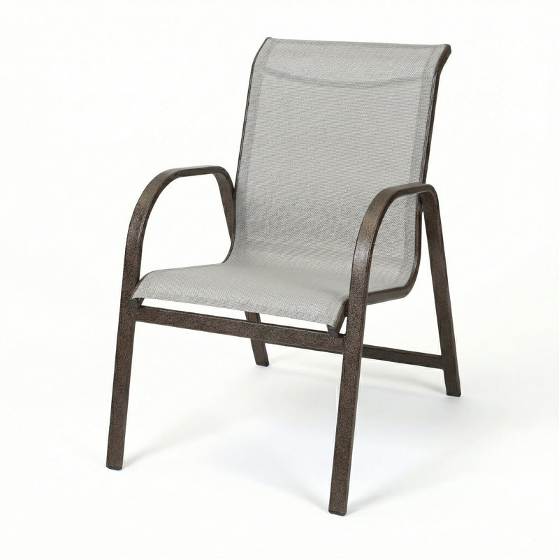 Windward Outdoor Ocean Breeze Arm Chair, Dove Gray Sling/Bronze Age
