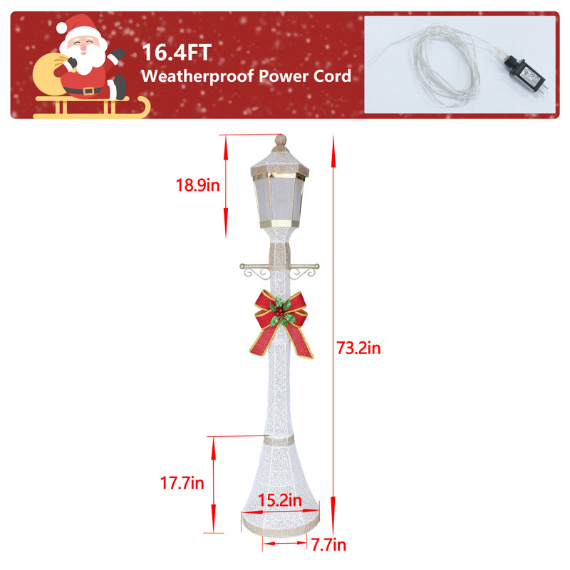 Gutierrez 6' Lamppost LED Lighted Outdoor Christmas Display
