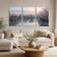 "Cherry Blossom Trees in Misty Orchard", ensemble de 3 toiles murales-919769868
