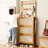 Shoe Cabinet With 3 Rattan Flip Drawers, Bamboo Shoe Storage Cabinet With Coat Hooks, Freestanding Shoe Cabinet Storage For Entryway, Hallway, Closet, Living Room ( Natural Color )