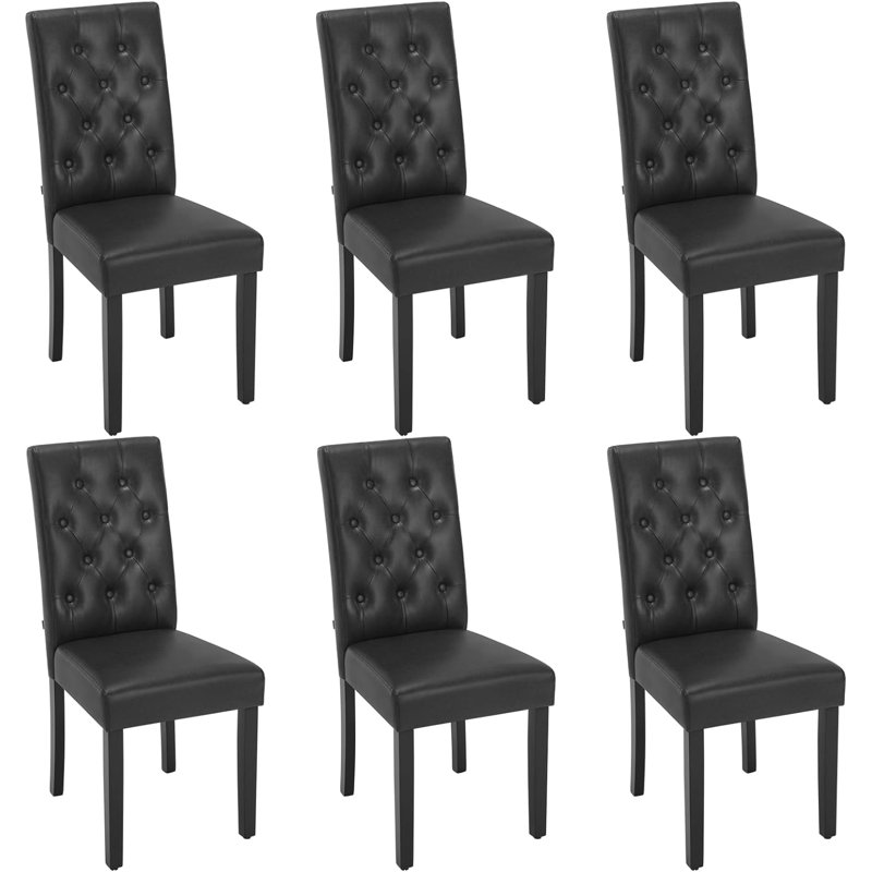 Ajani 48.5cm H Upholstered Upholstered Back Side Chair, Black, 6