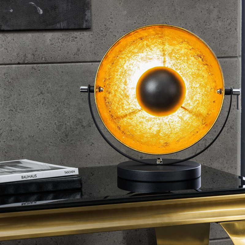 Abdus-Salam 28cm Torchiere Lamp, Black base/Gold shade