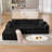 109” W Modular Compression Sofa With Ottoman, High Rebound Density Sponge Sofa-462645865