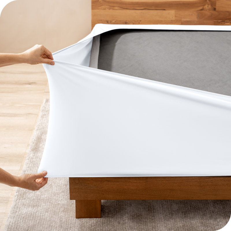 Wrap Around Box Spring Cover, Queen, White