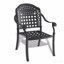 Chaise de patio en aluminium coulé 6 pièces avec cadre noir et coussins bleus-715244953-715244959