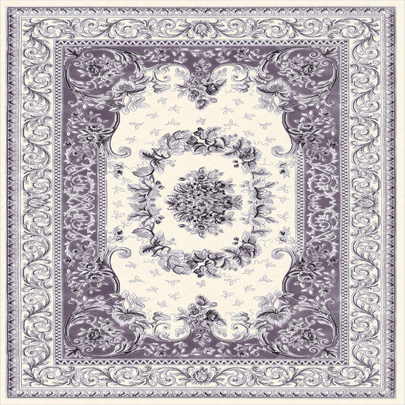 Tapis oriental en polyester tissé à plat de couleur mauve / ivoire Irizarry, Tapis de couloir 2 pi 7 po x 9 pi 10 po