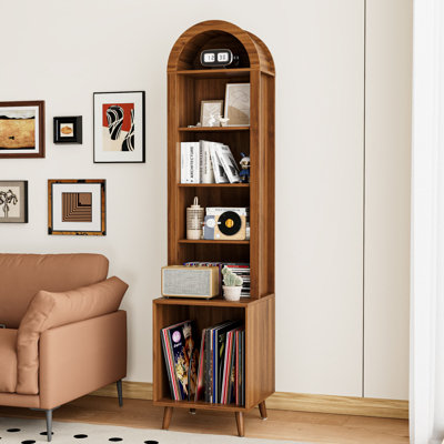 6-tier Arched Record Player Stand With Vinyl Storage, Turntable Stand, Vinyl Record Storage For Living Room
