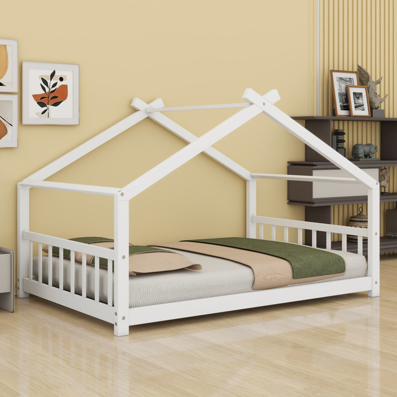Lit en bois House House, Blanc, Lit double