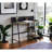 Modern Rustic Writing Desk In Oak With Strong Metal Frame Top And Black Legs For Workspace