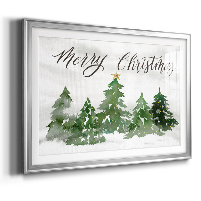 «Merry Christmas», reproduction d'art encadrée, Argent, H 19 po x l 27 po x P 1,5 po