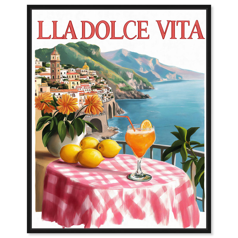Impression sur toile Dolce Vita, Structure noire, H 21 po x l 17 po