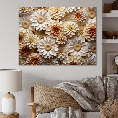 «Vibrant White Zinnias Collage» sur toile