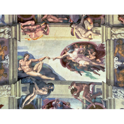 Décalcomanie murale Michelangelo, création d'Adam (1510)