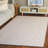 909 Hand Woven Cotton/Wool Striped Rug in Beige/Ivory-793556443