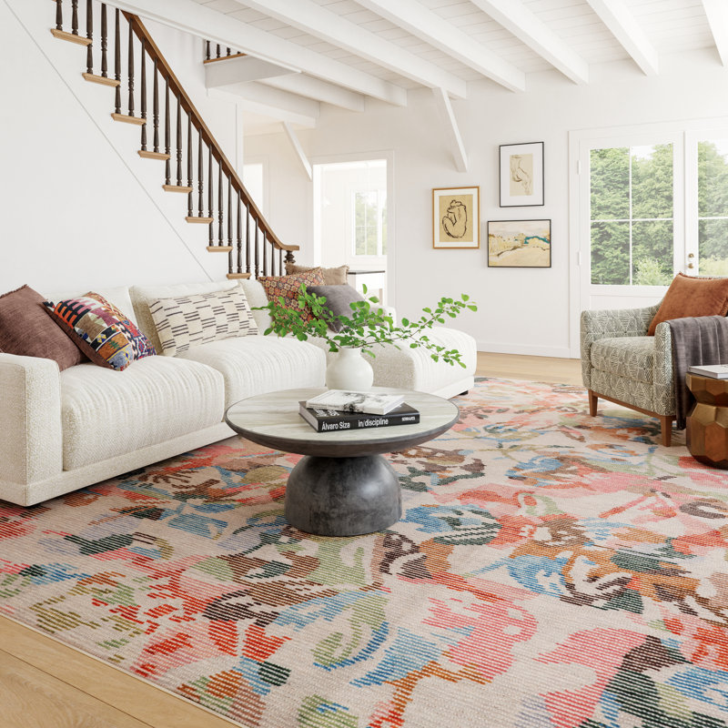 Bloom Multi Machine Printed Washable Rug, Rectangle 8'6" x 11'6"