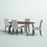 Swanscombe 4 Person Four Leg Dining Set w/ Upholstered Chairs